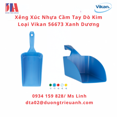 xeng xuc nhua cam tay do kim loai vikan 56673 xanh duong